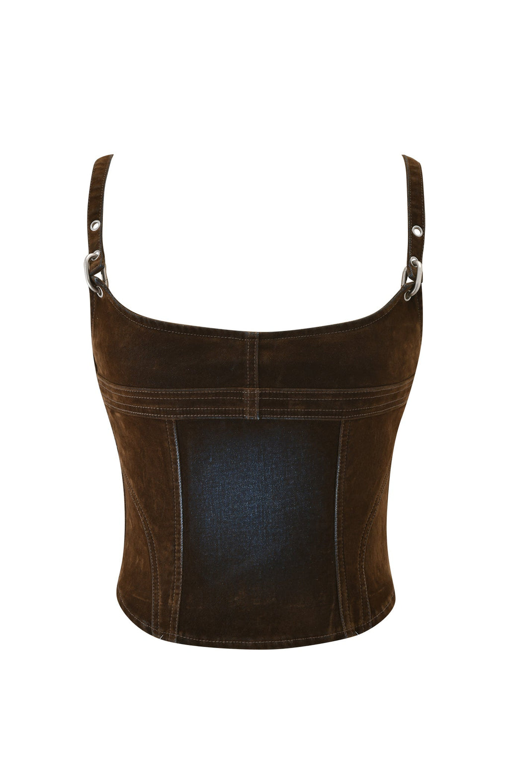 VIVAINE DENIM CORSET TOP - NEUTRAL