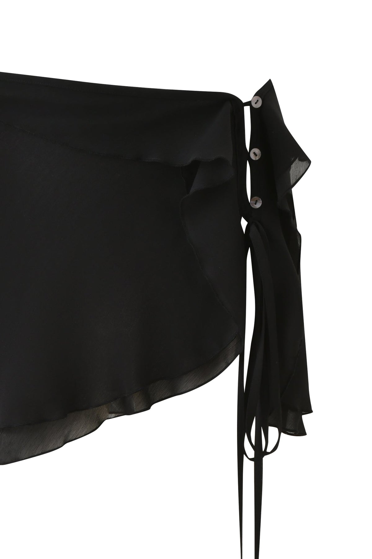 PORTIA RUFFLE MINI SKIRT - BLACK