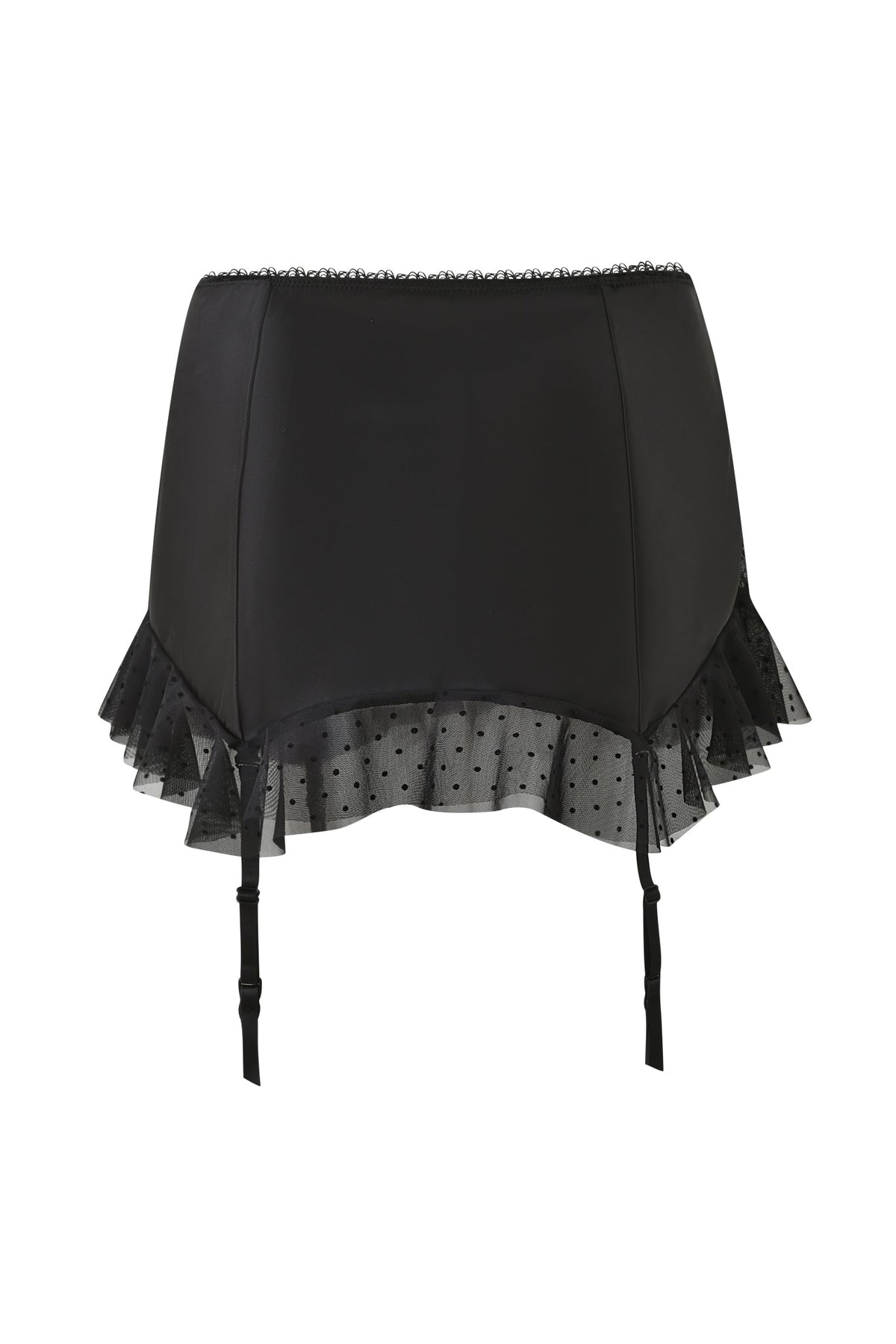 CIRA GARTER MINI SKIRT - BLACK