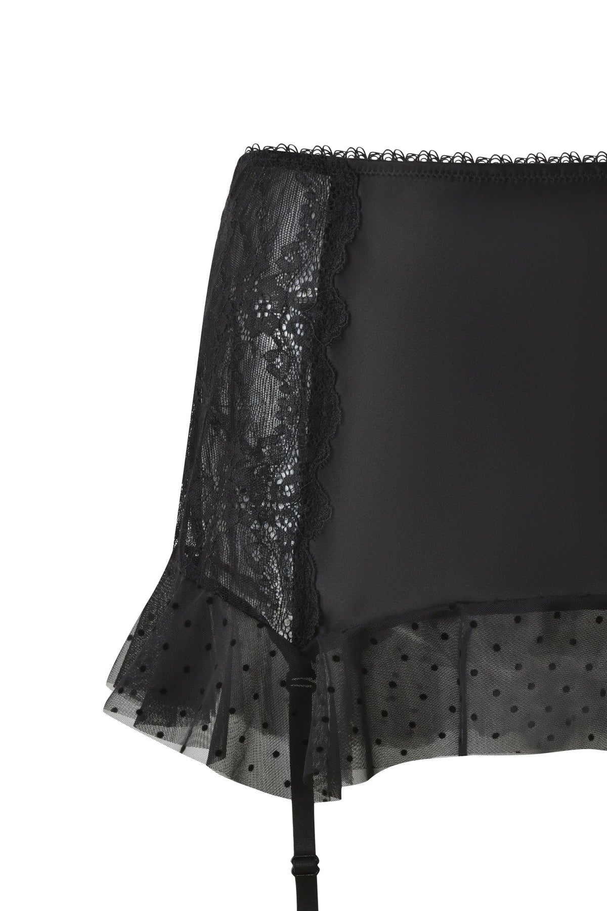 CIRA GARTER MINI SKIRT - BLACK