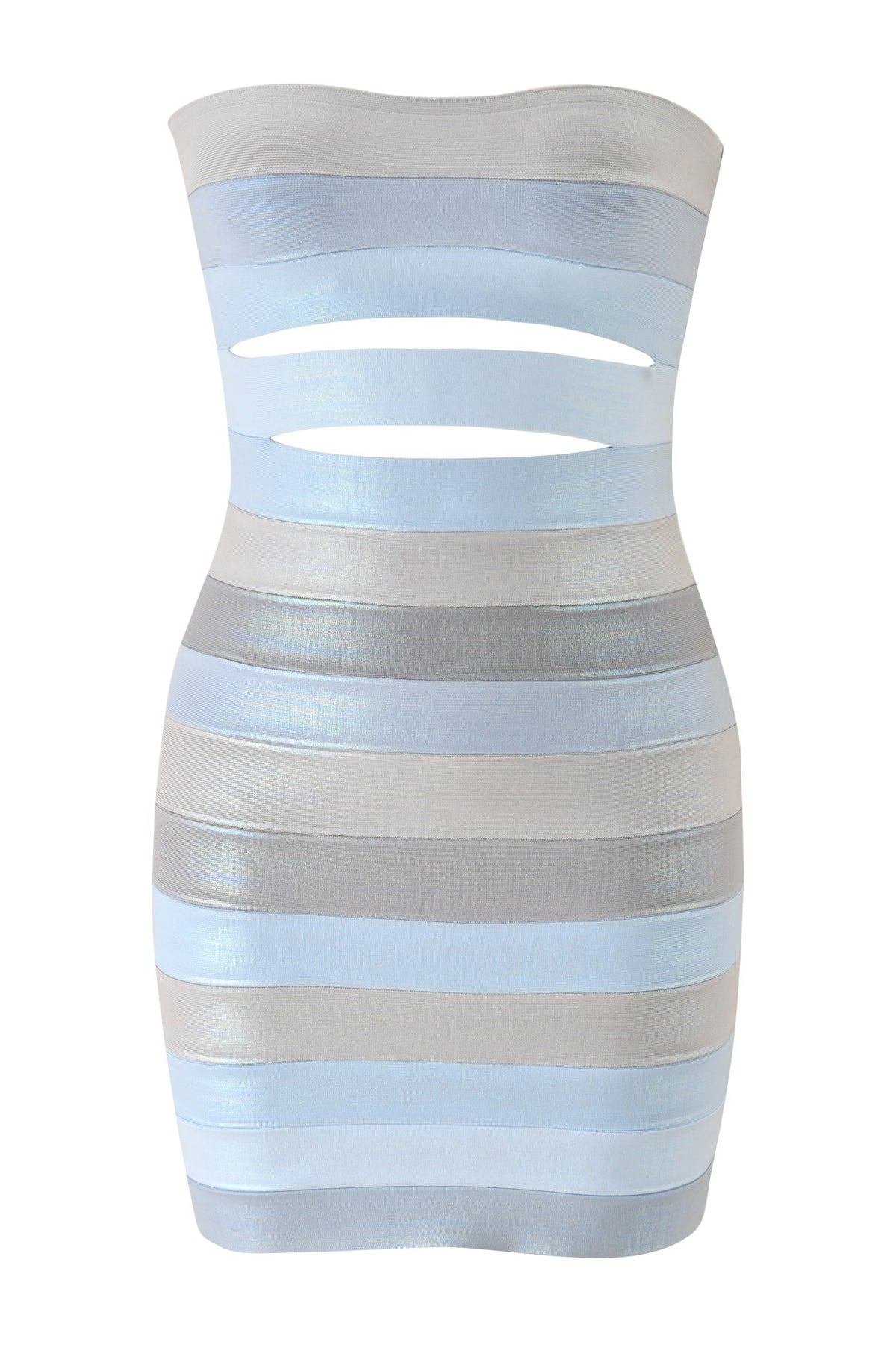 ZUNA PLATINUM BANDAGE MINI DRESS - BABY BLUE