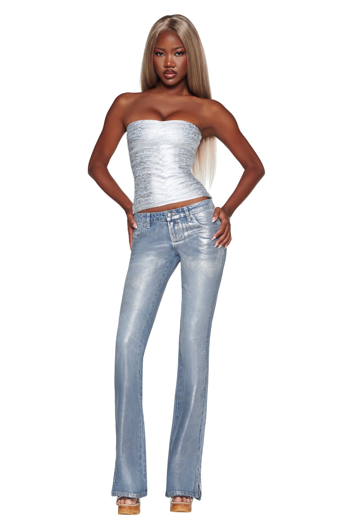 RENATA JEAN - SILVER METALLIC WASH
