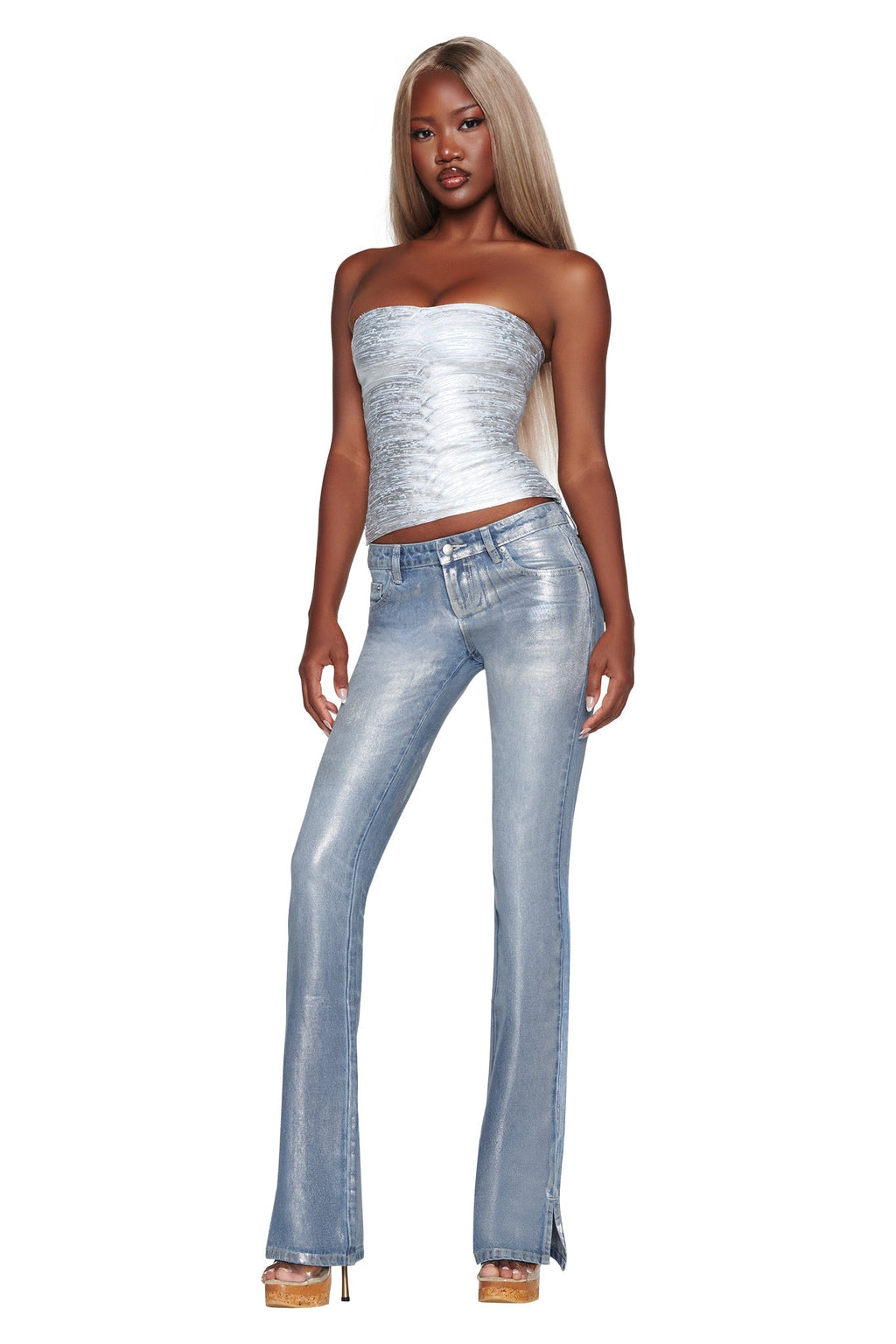 RENATA JEAN - SILVER METALLIC WASH