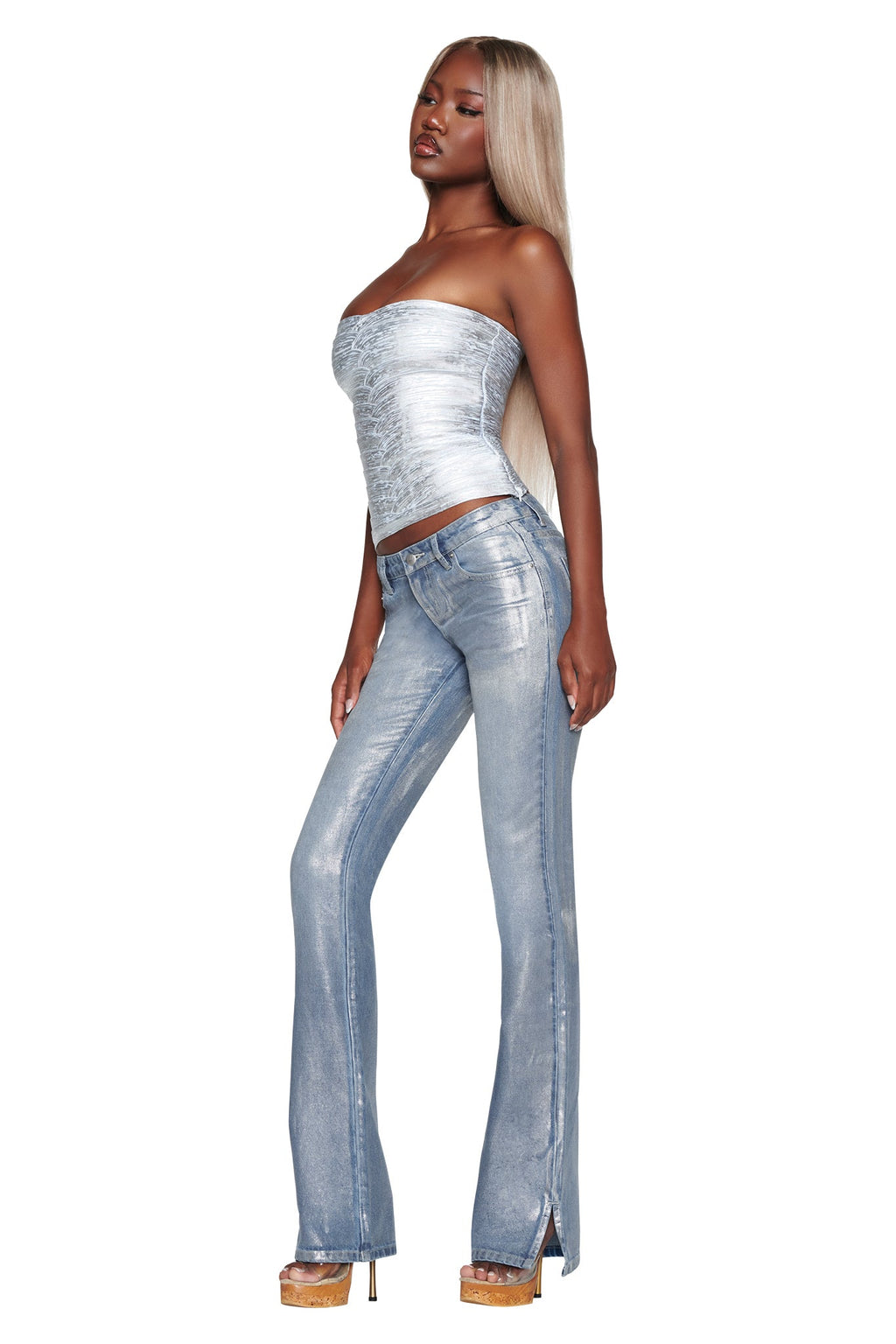 RENATA JEAN - SILVER METALLIC WASH