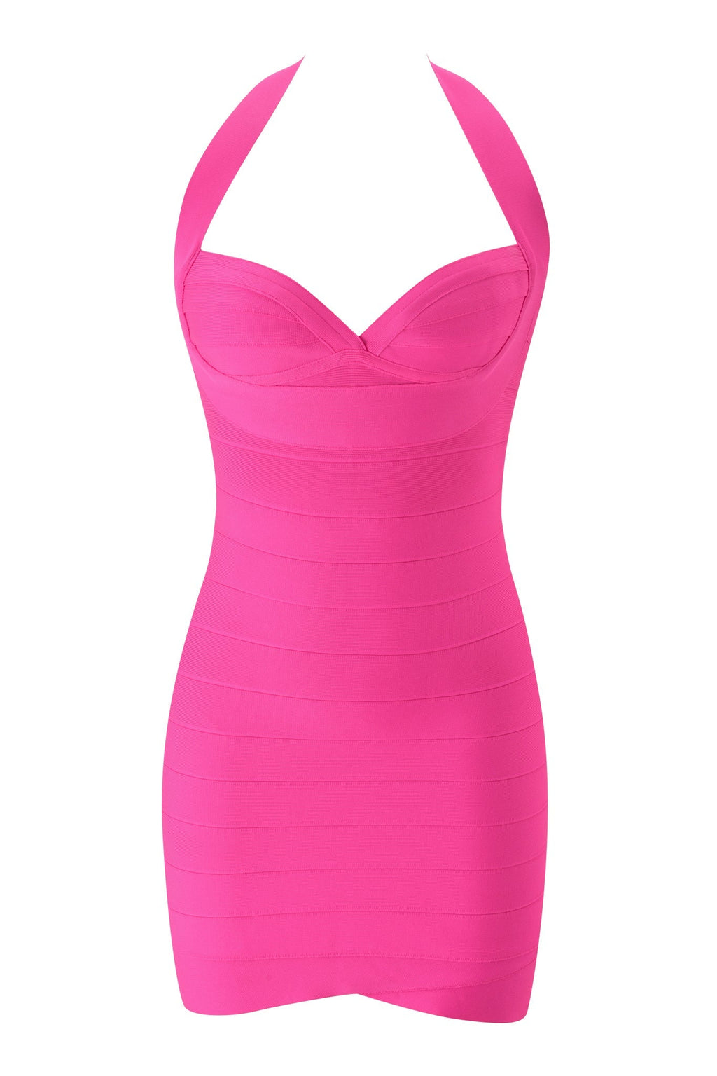 ROSELLA BANDAGE MINI DRESS - NEON PINK
