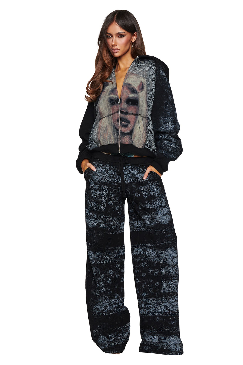 T-REX TRACKPANT - BLACK BANDANA