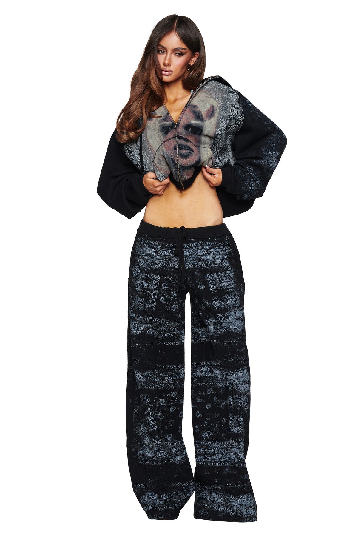 T-REX TRACKPANT - BLACK BANDANA