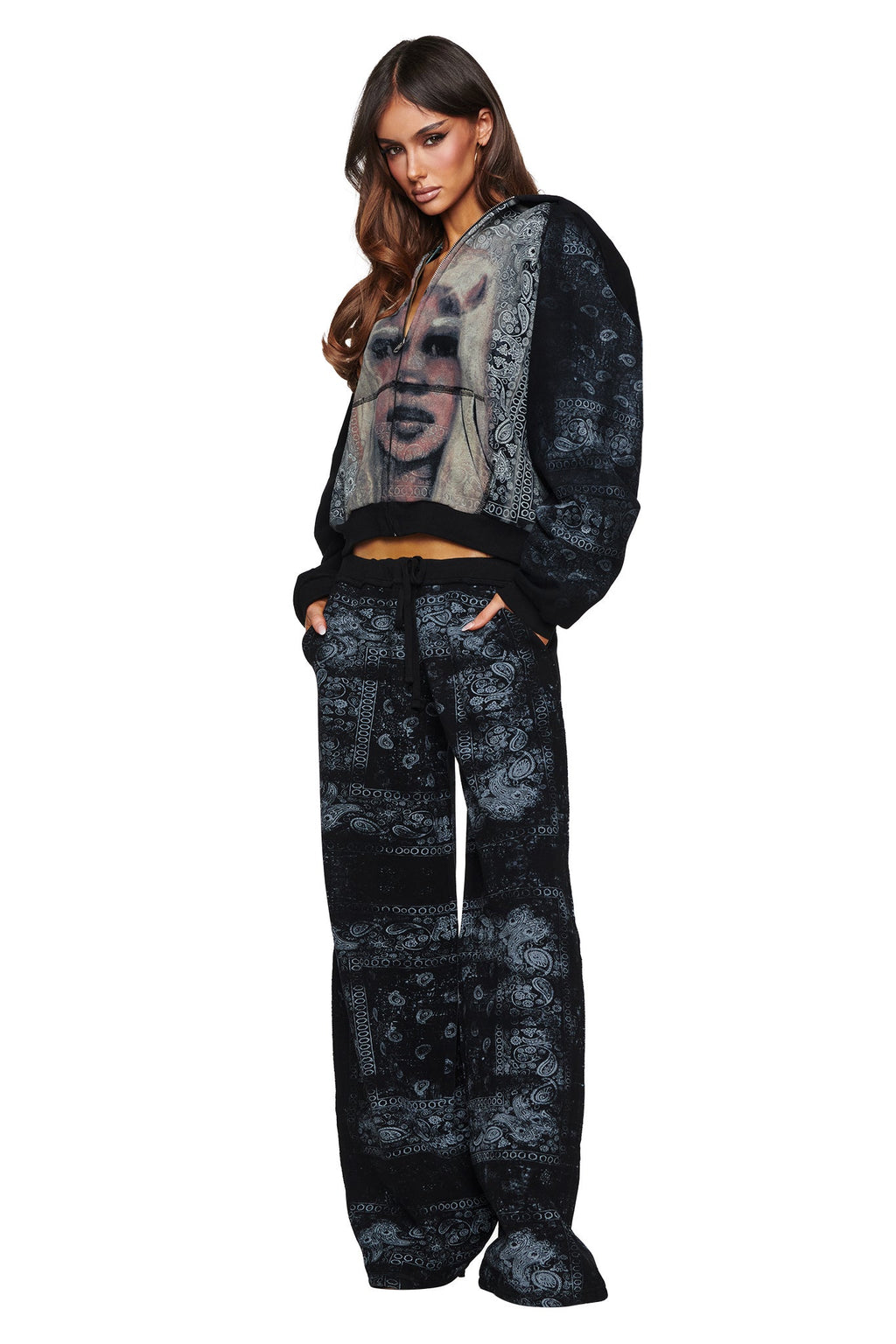 T-REX TRACKPANT - BLACK BANDANA