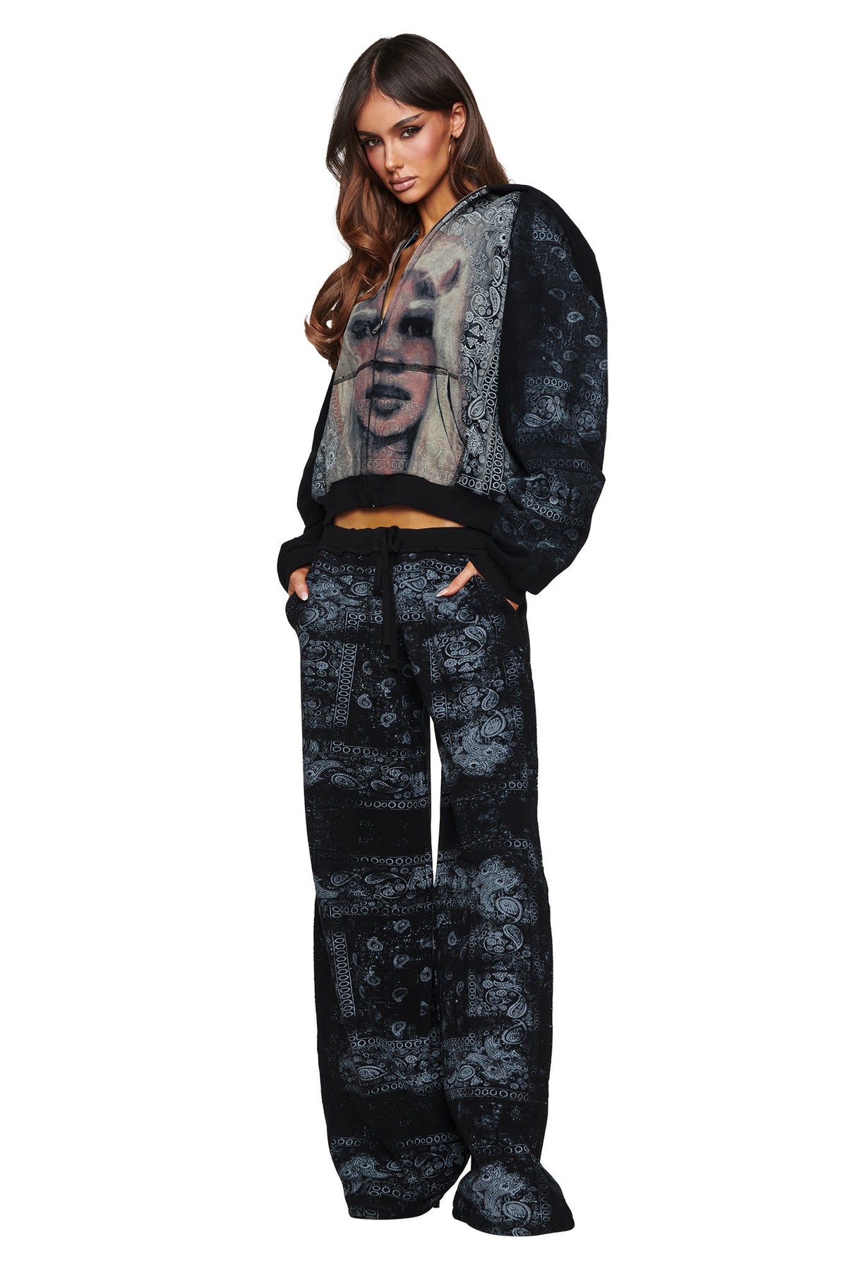 T-REX TRACKPANT - BLACK BANDANA