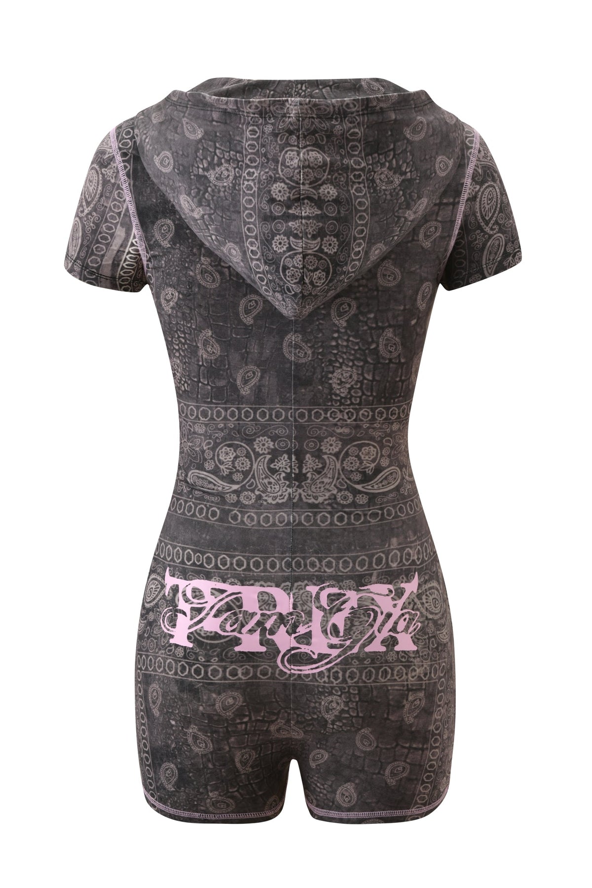 T-REX BLARE SHORT SLEEVE ROMPER - CHARCOAL BANDANA