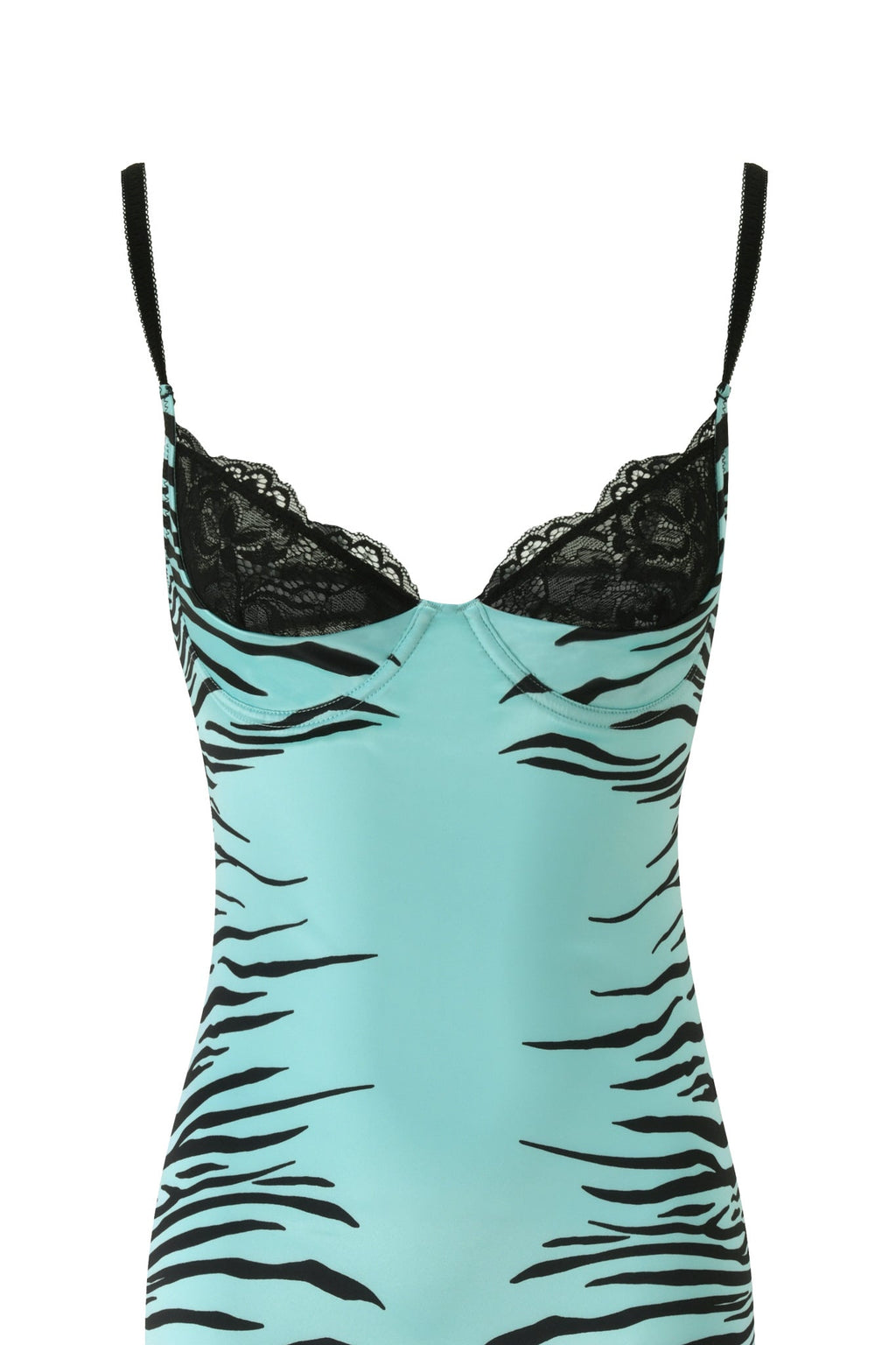 CASSY MIDI DRESS - AQUA FINE LINE ZEBRA