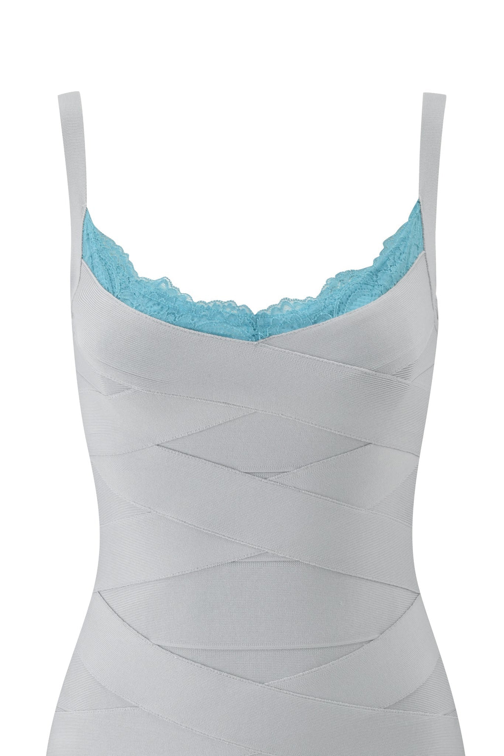RAYE BANDAGE LACE MINI DRESS  - GREY