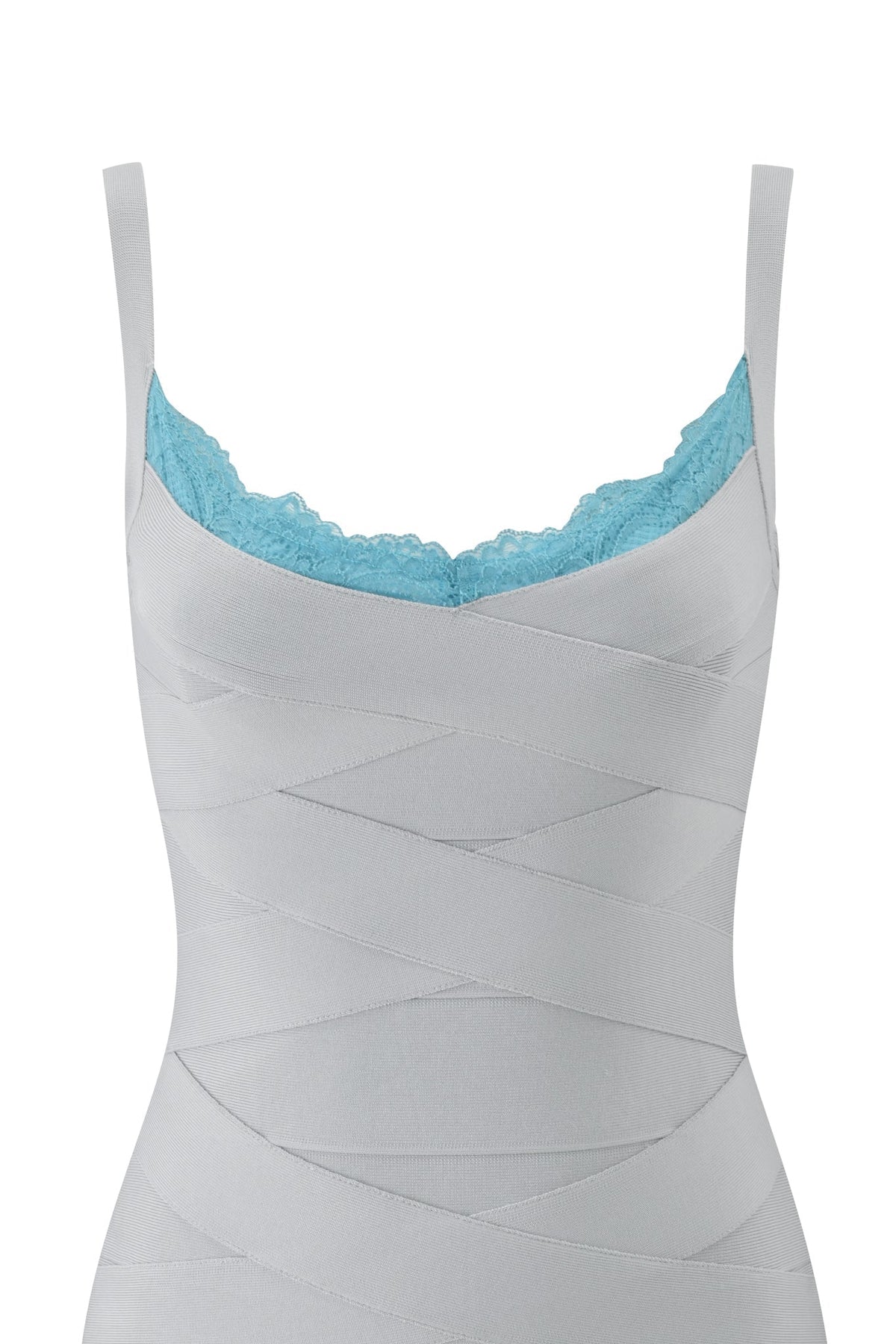 RAYE BANDAGE LACE MINI DRESS  - GREY
