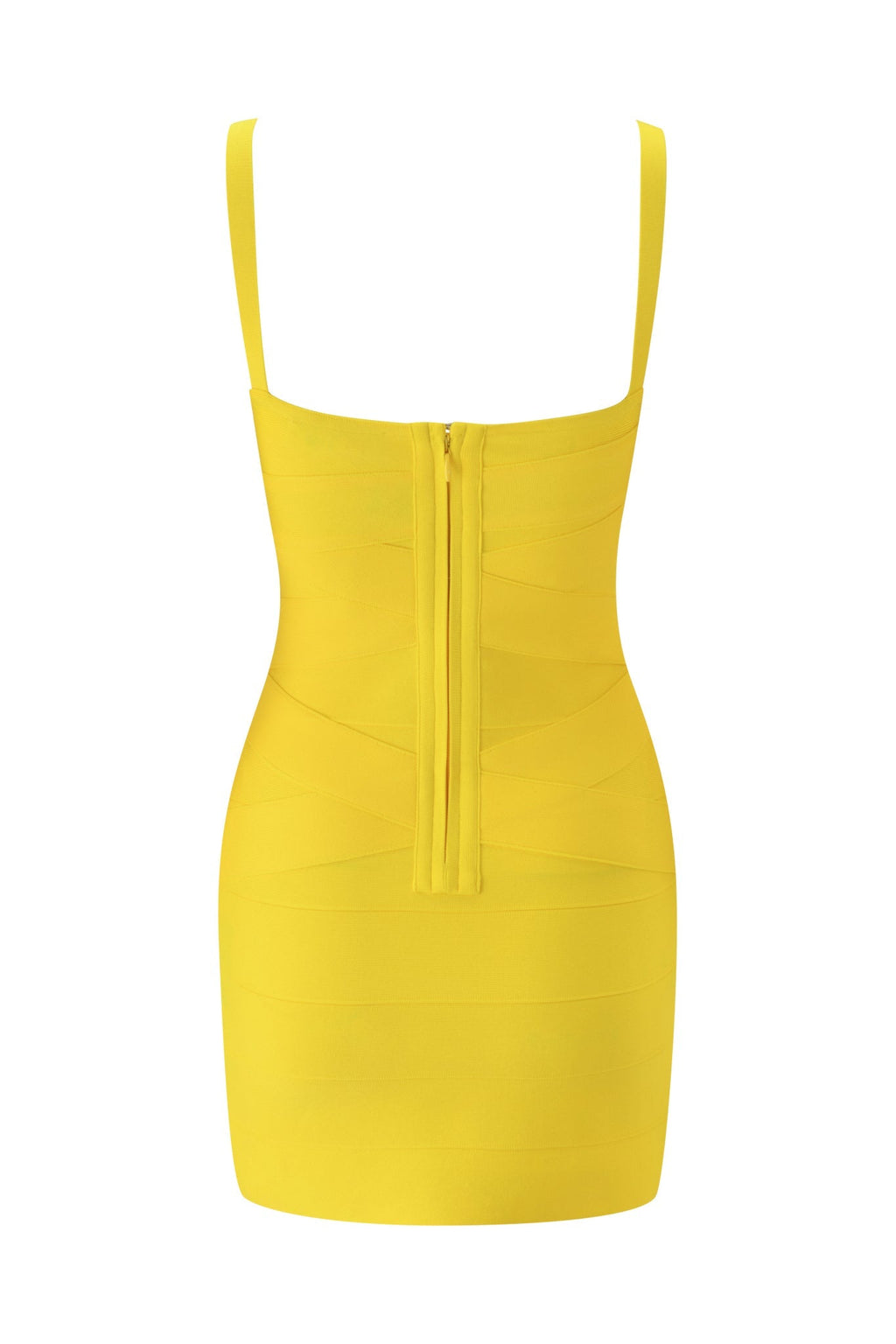 RAYE BANDAGE LACE MINI DRESS - YELLOW PINK