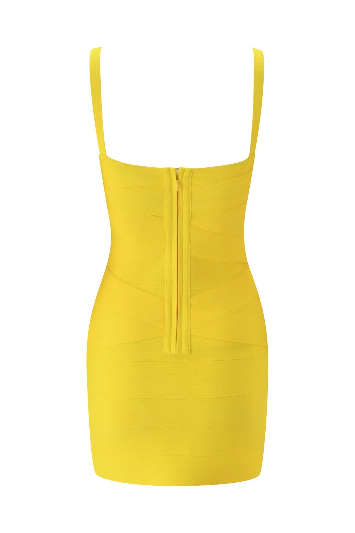 RAYE BANDAGE LACE MINI DRESS - YELLOW PINK