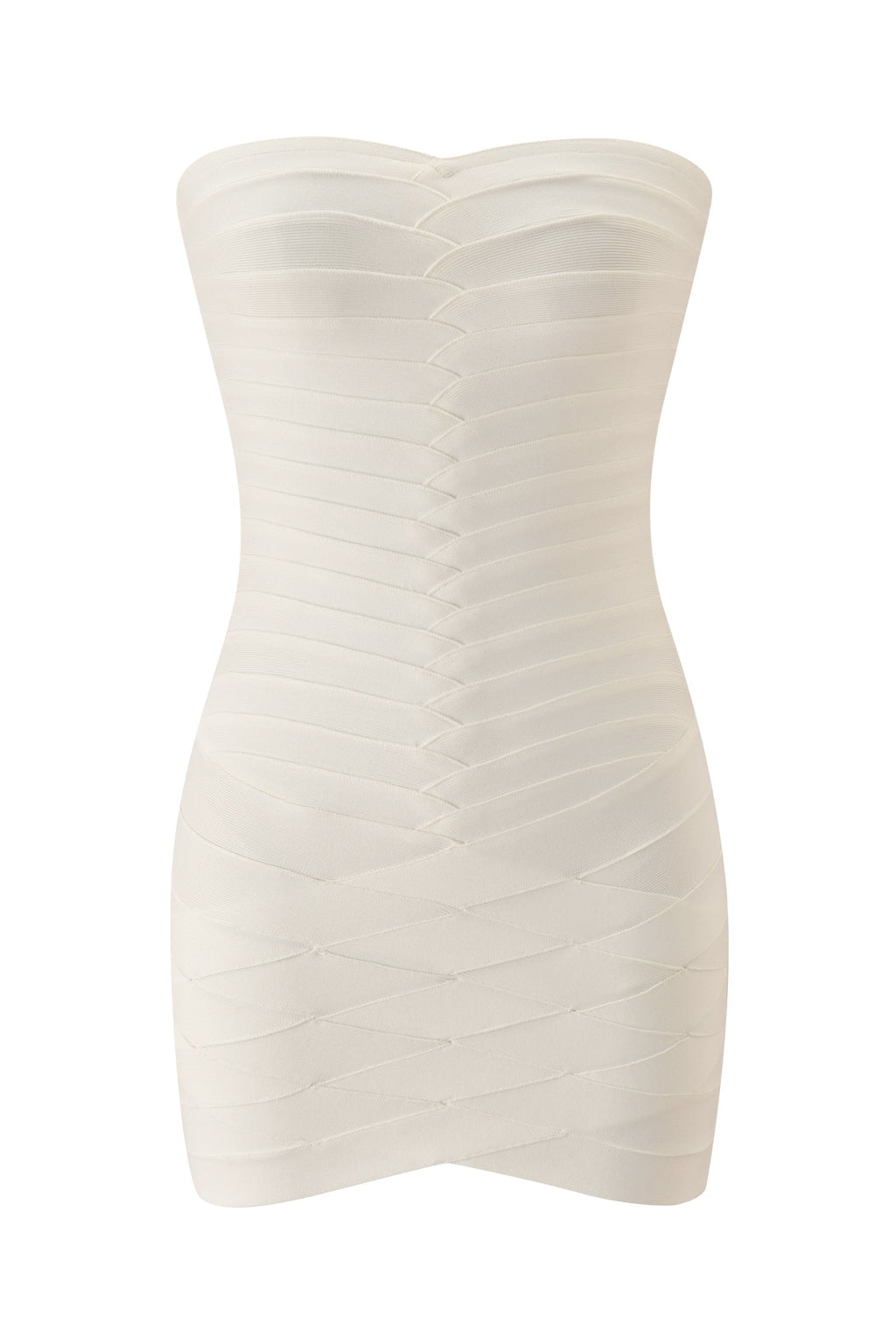 KHIA BANDAGE TUBE MINI DRESS - WHITE