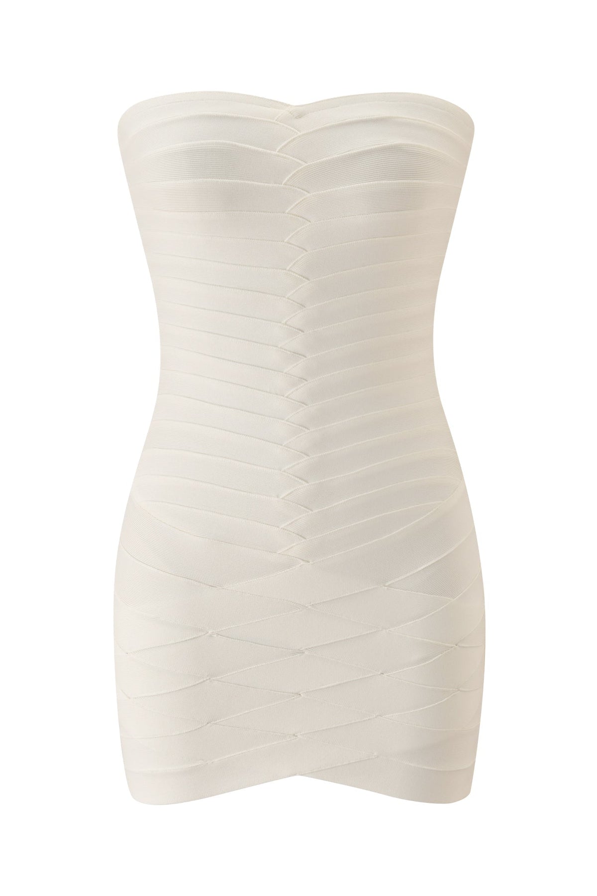 KHIA BANDAGE TUBE MINI DRESS - WHITE