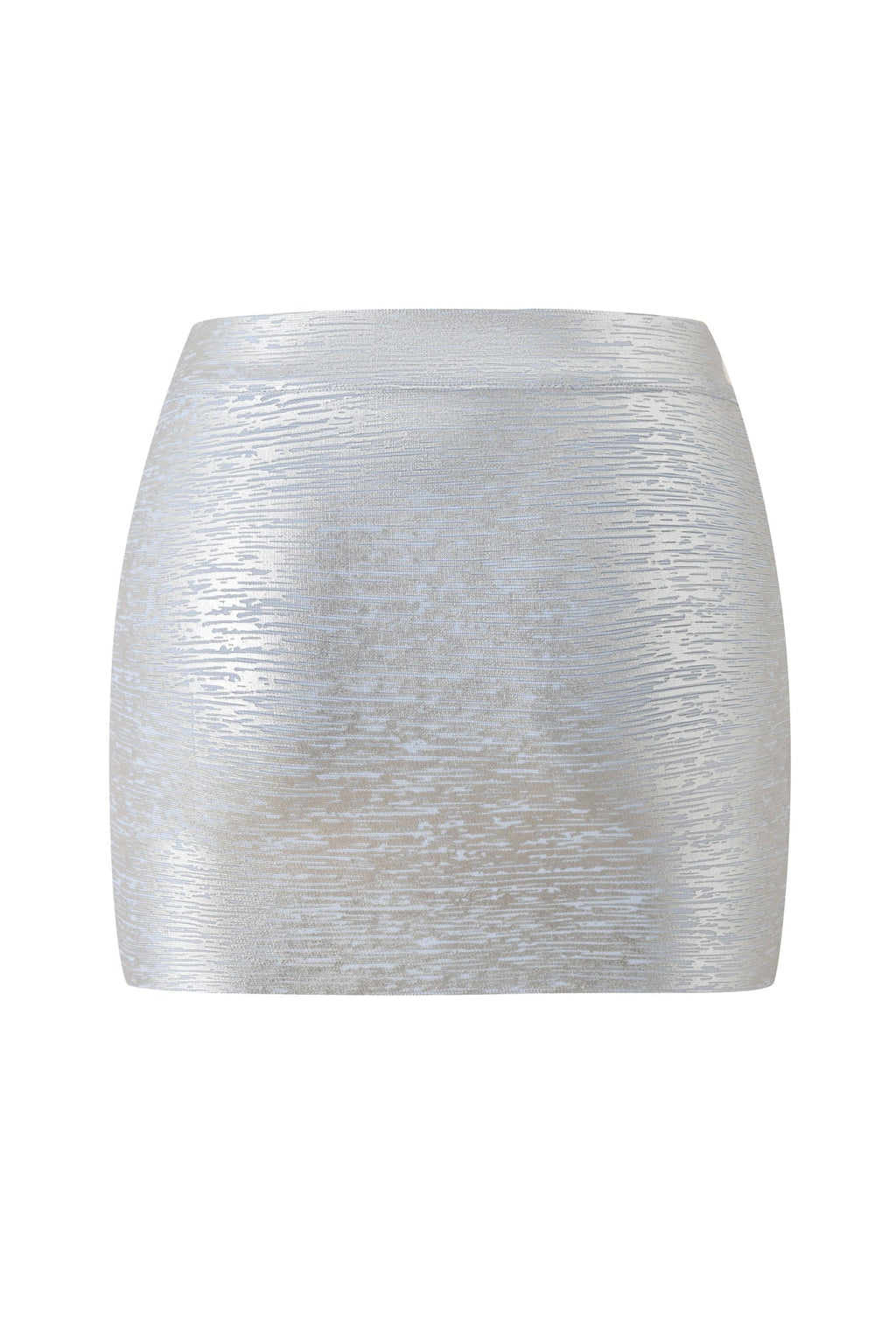 ISELA PLATINUM BANDAGE MINI SKIRT - METALLIC BLUE