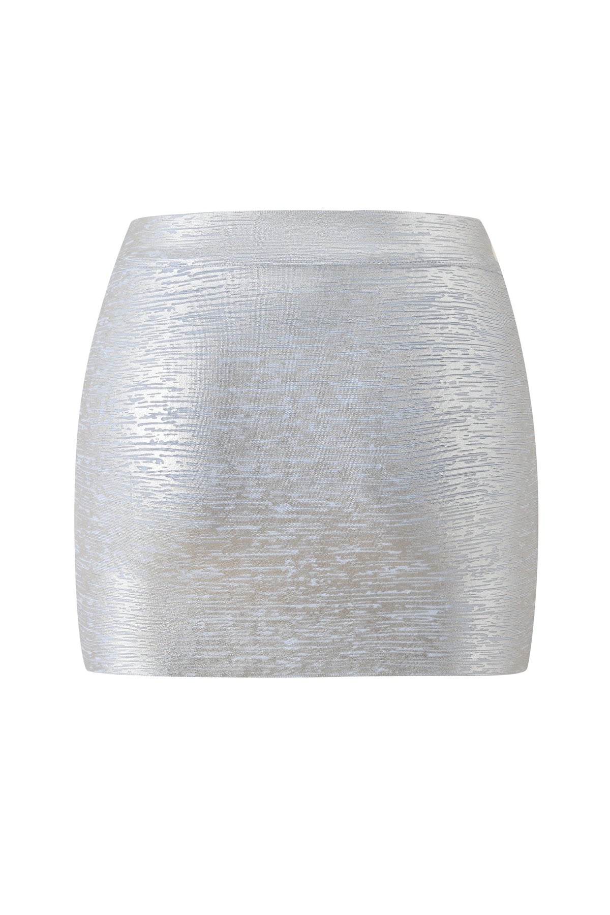 ISELA PLATINUM BANDAGE MINI SKIRT - METALLIC BLUE