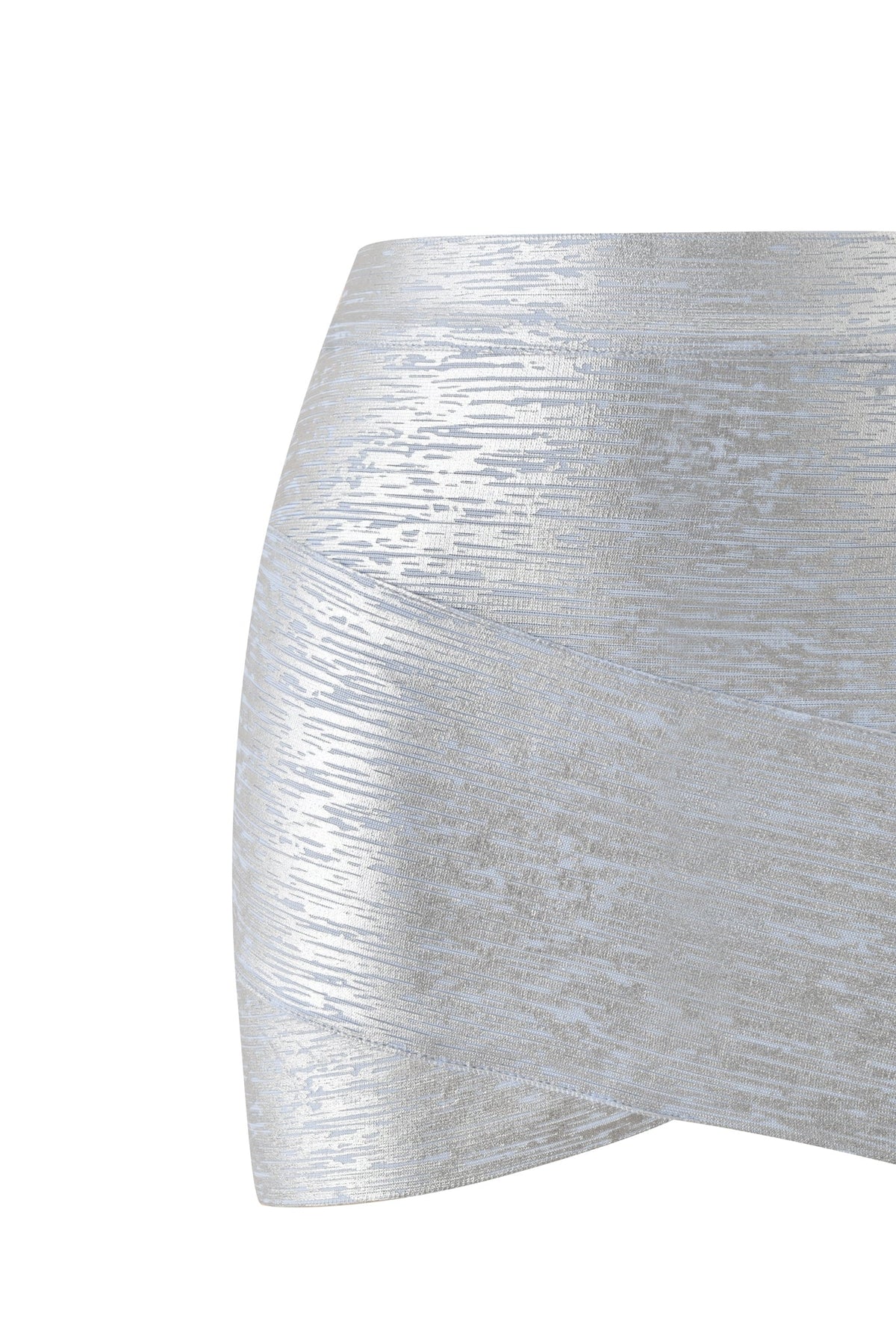 ISELA PLATINUM BANDAGE MINI SKIRT - METALLIC BLUE