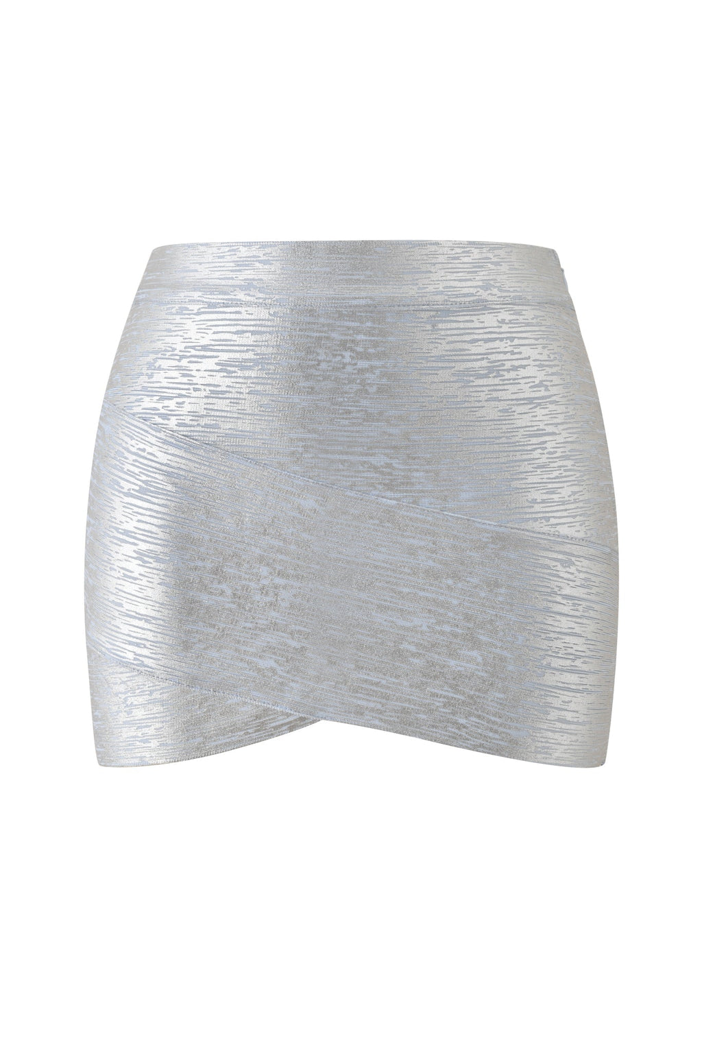 ISELA PLATINUM BANDAGE MINI SKIRT - METALLIC BLUE