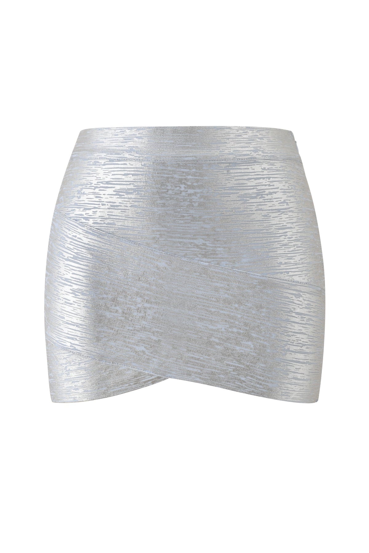 ISELA PLATINUM BANDAGE MINI SKIRT - METALLIC BLUE