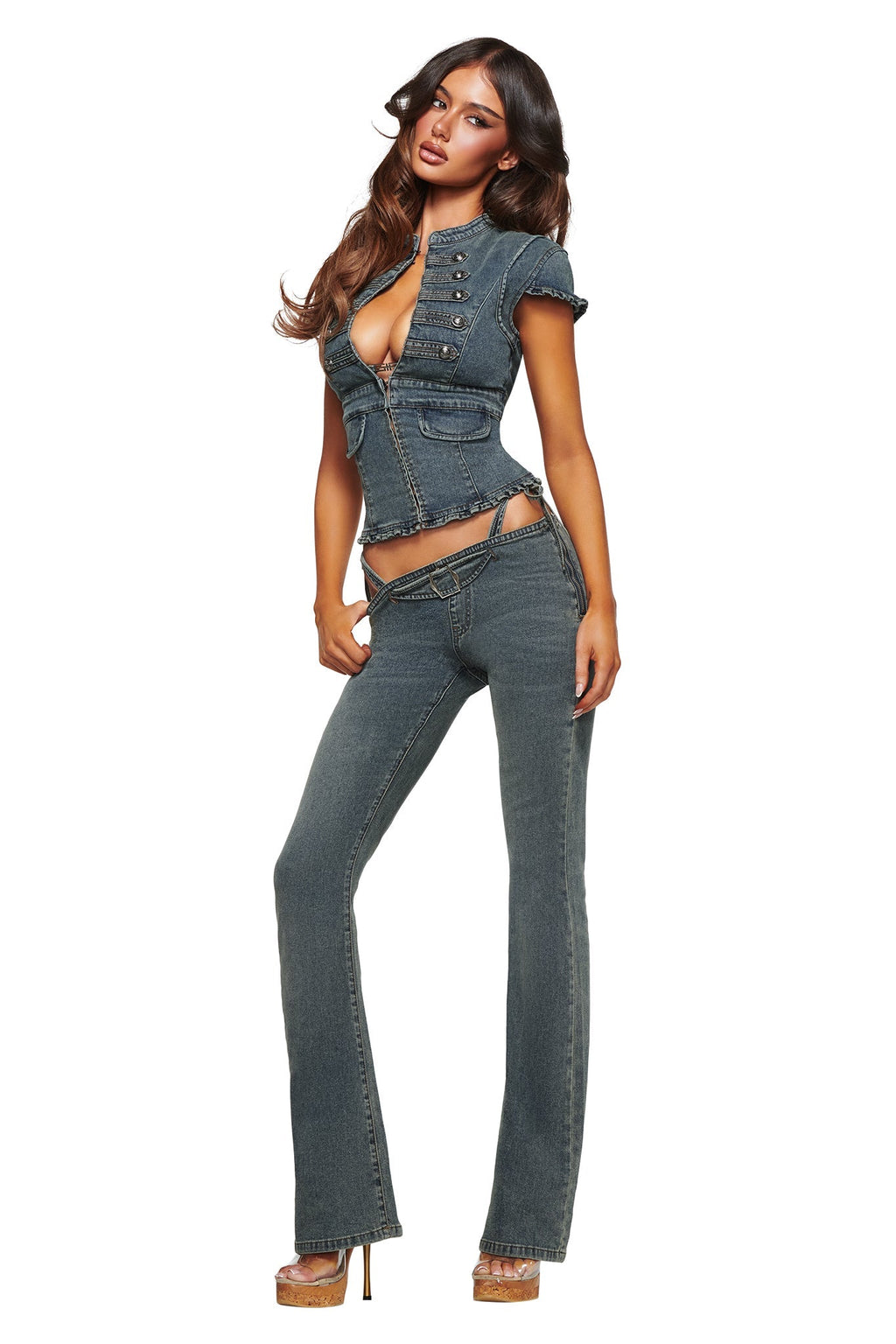 JET G-STRING DENIM PANT - FADED INDIGO