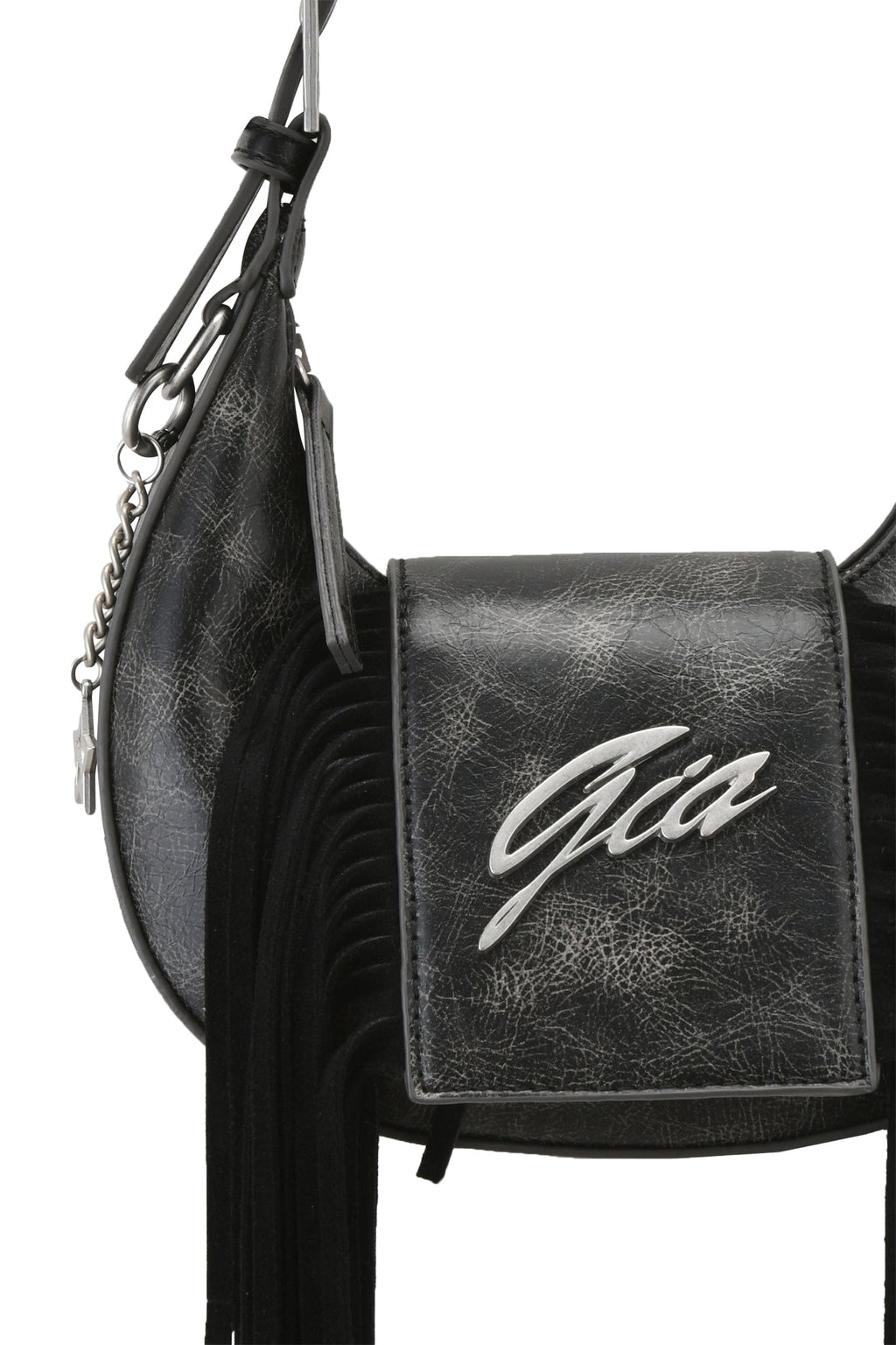 TIA BAG - BLACK FRINGE