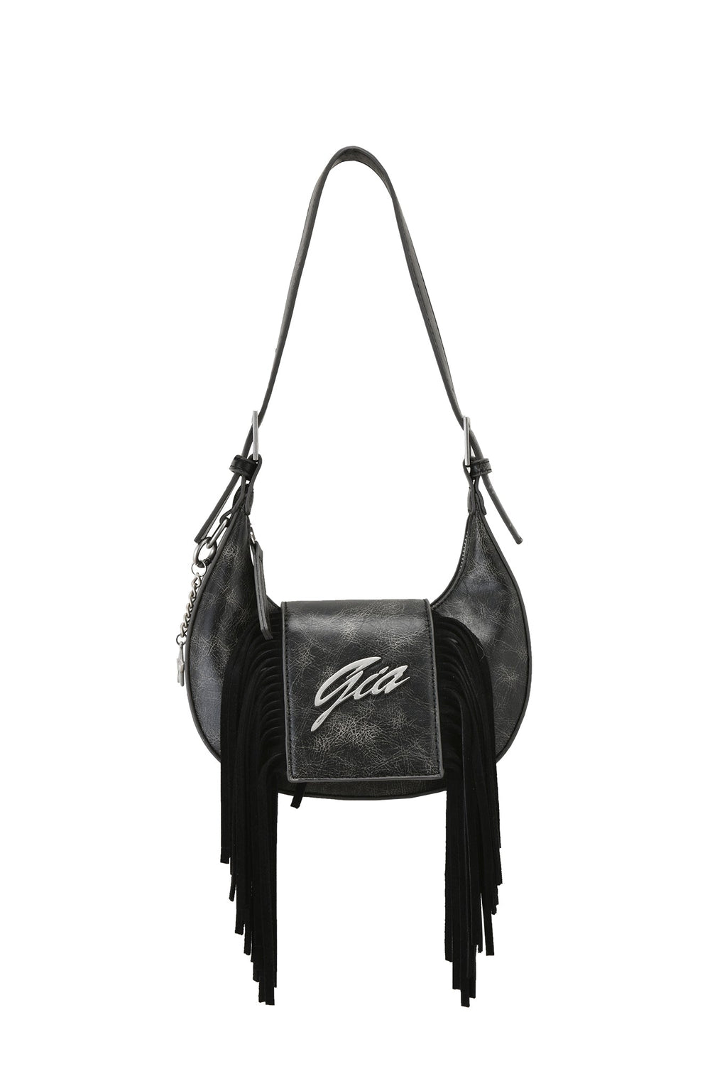 TIA BAG - BLACK FRINGE