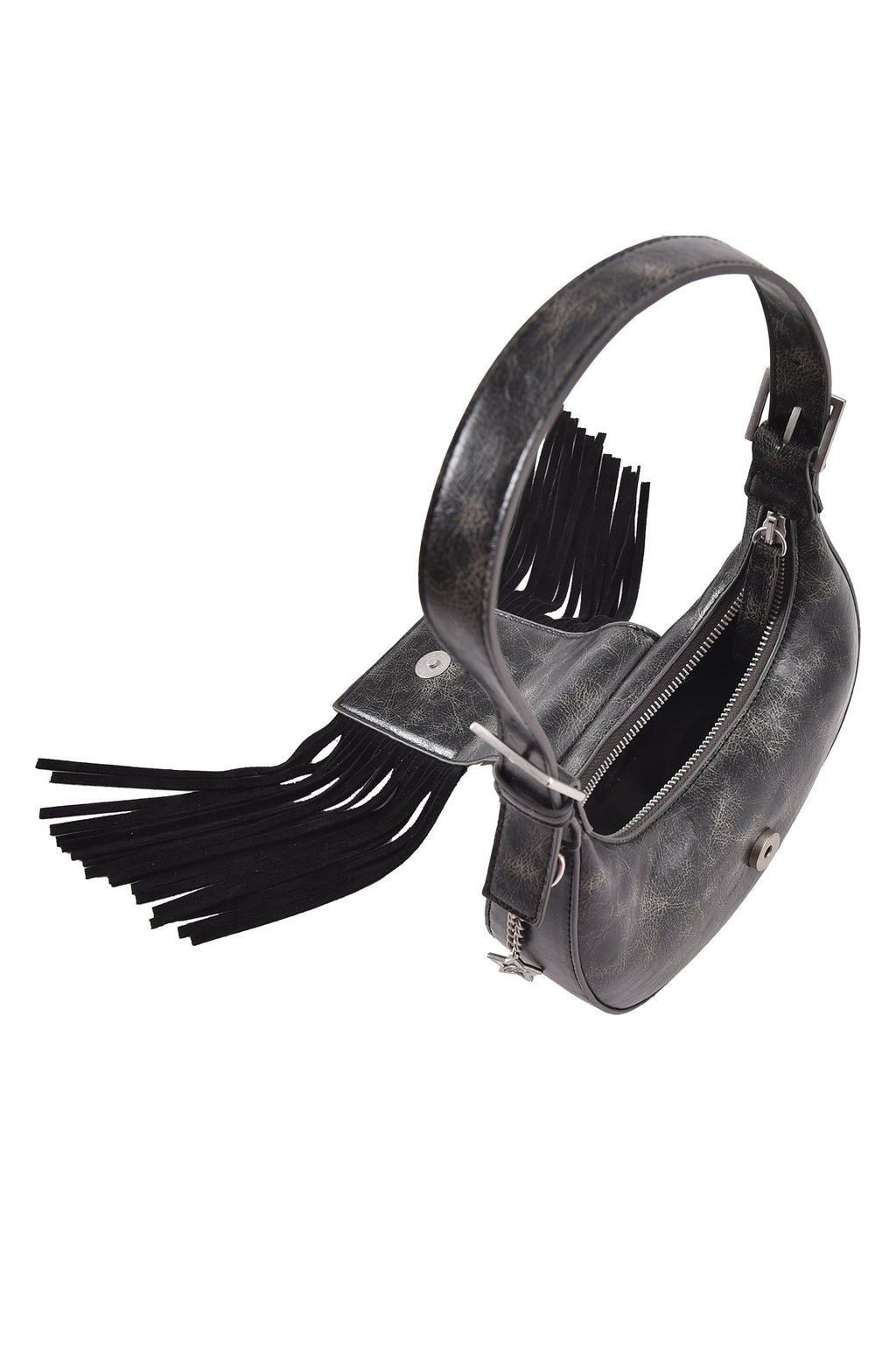 TIA BAG - BLACK FRINGE