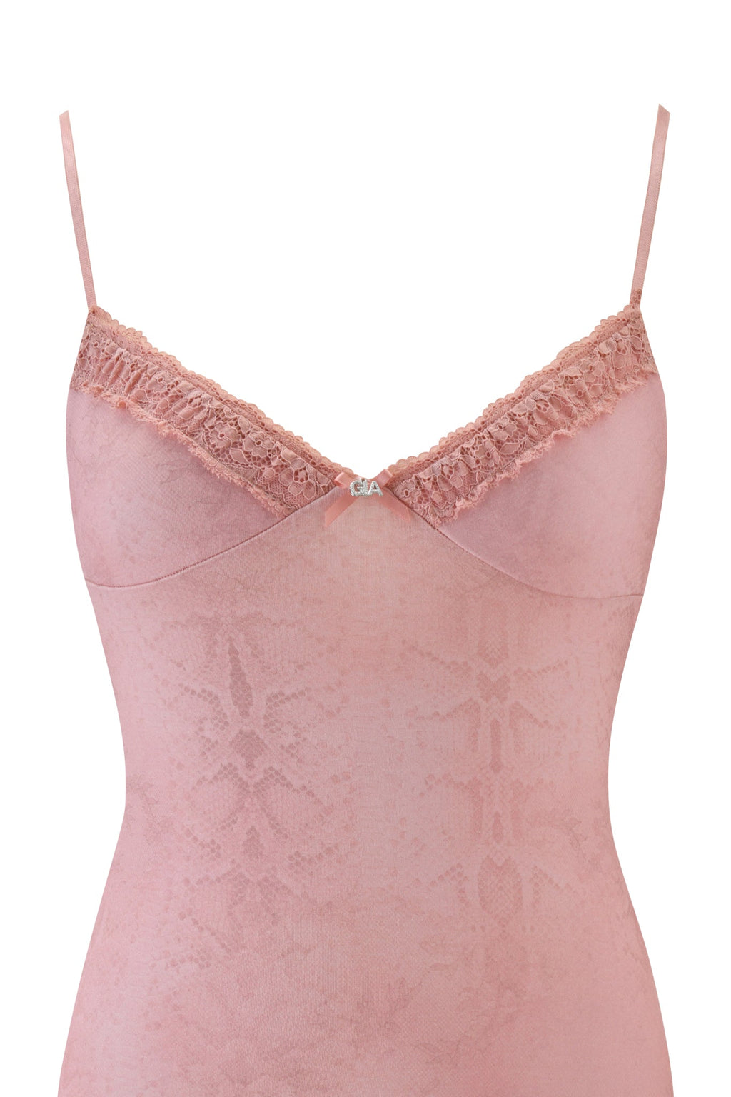 KISA SLIP DRESS - PEACH SERPENTINE