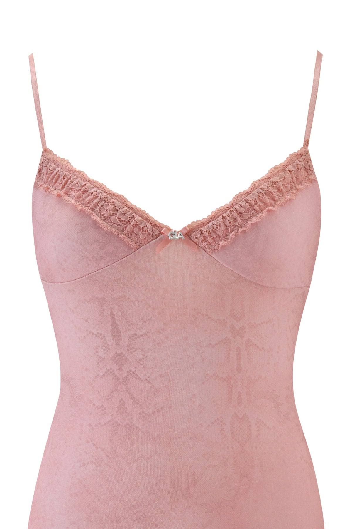 KISA SLIP DRESS - PEACH SERPENTINE