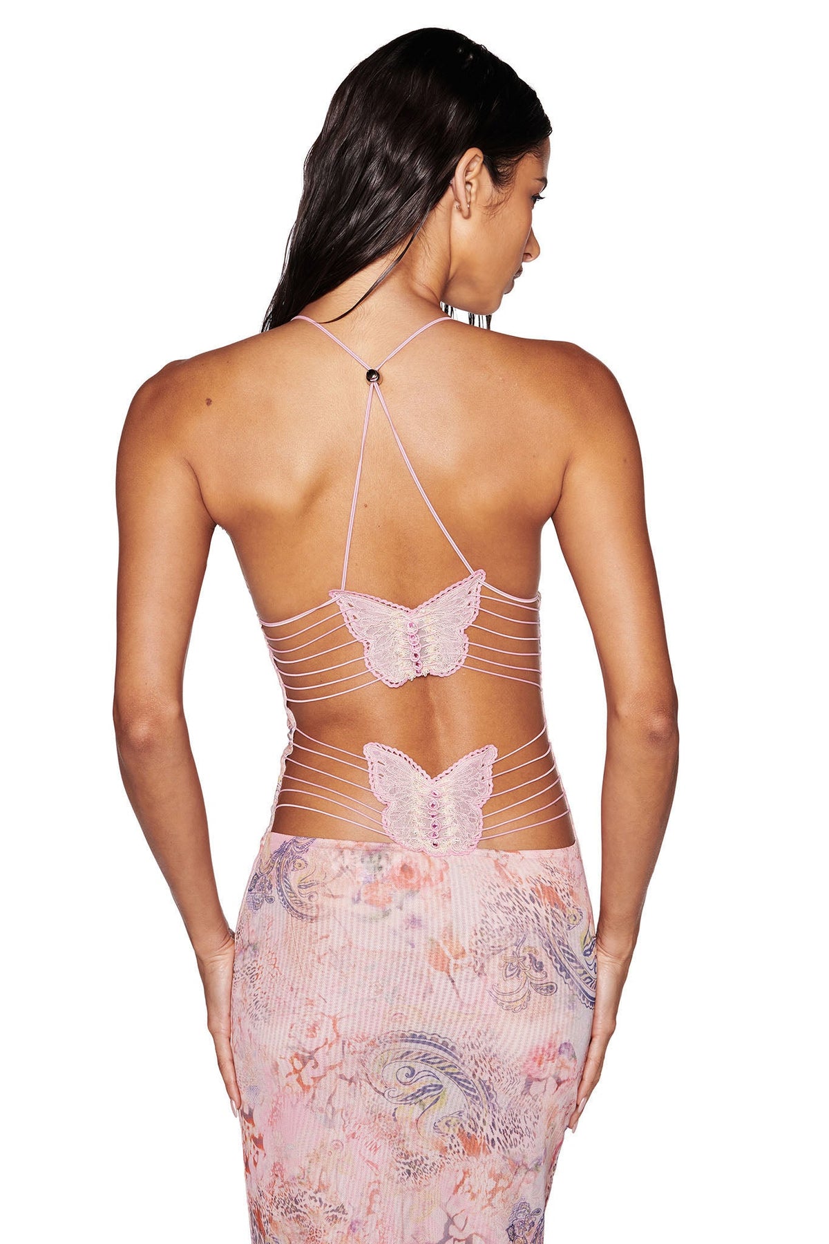 ELLERY DRESS - PINK : FLORA PAISLEY