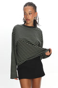 LIONESS Bloom Long Sleeve Forest Stripe