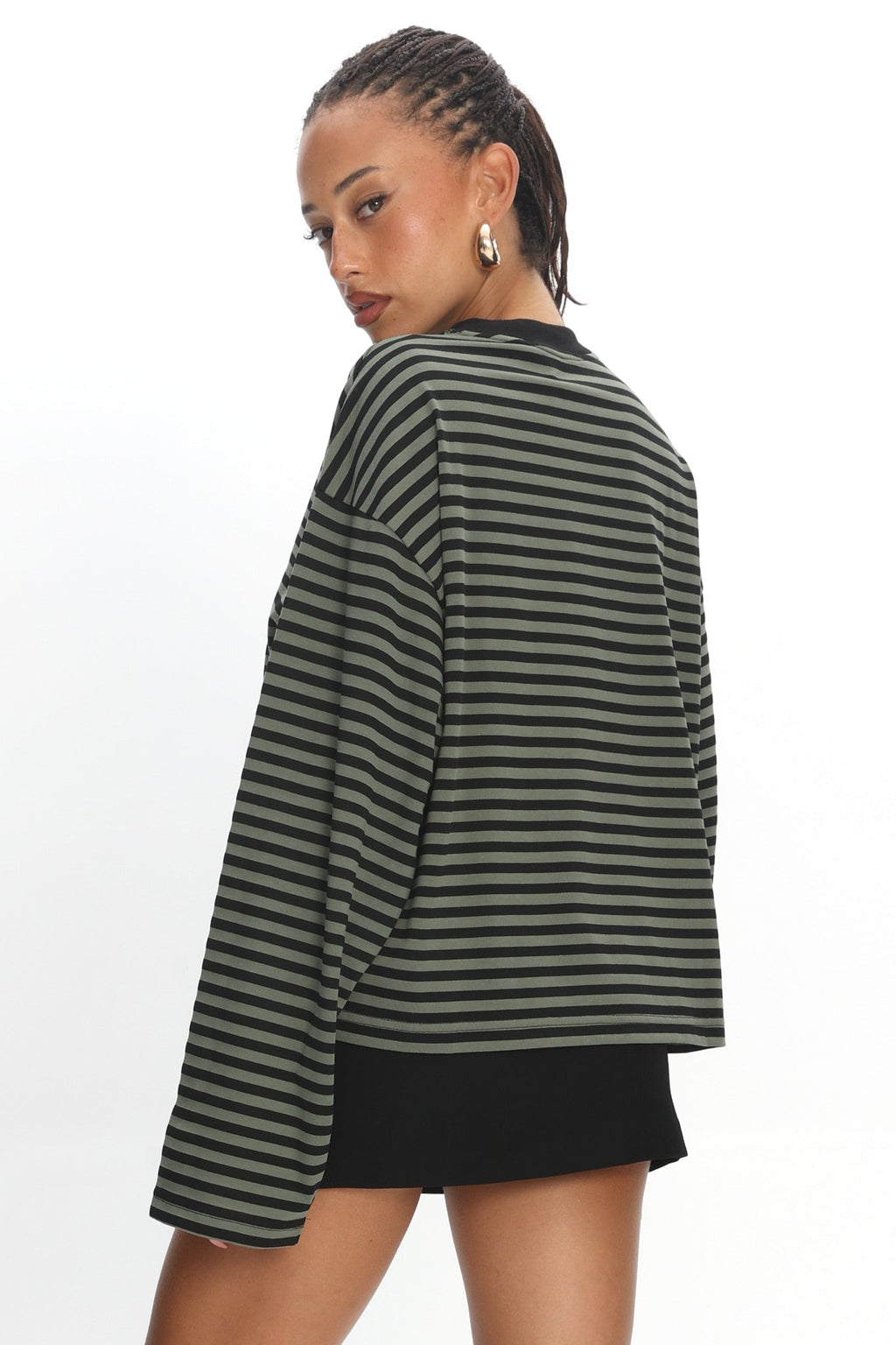 LIONESS Bloom Long Sleeve Forest Stripe
