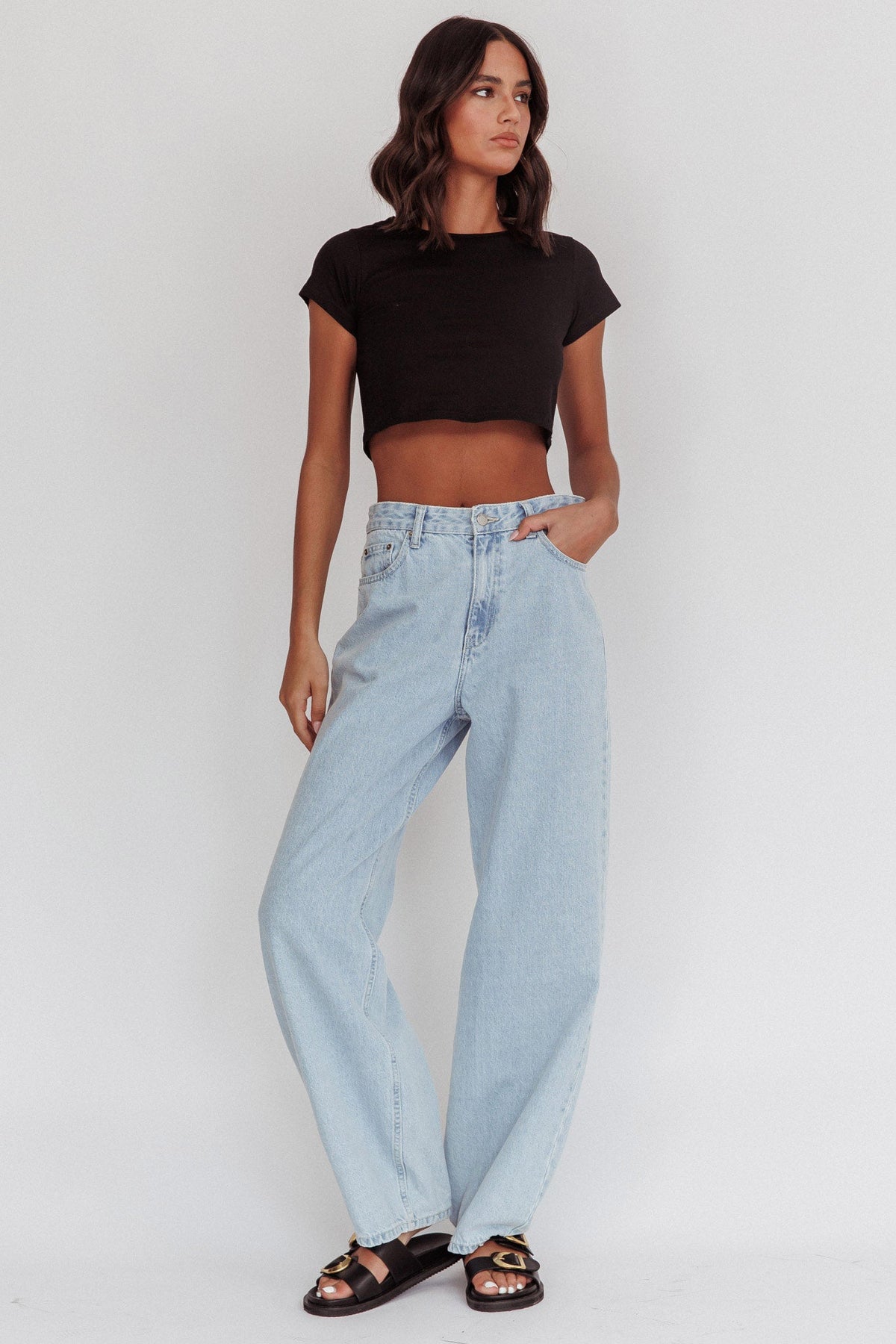 Olly Cropped Baby Tee Black