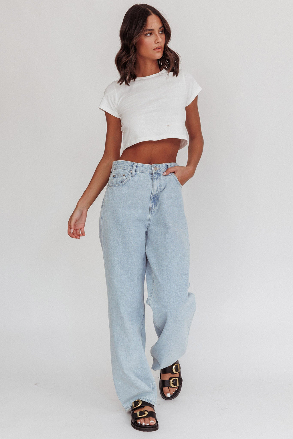 Olly Cropped Baby Tee White