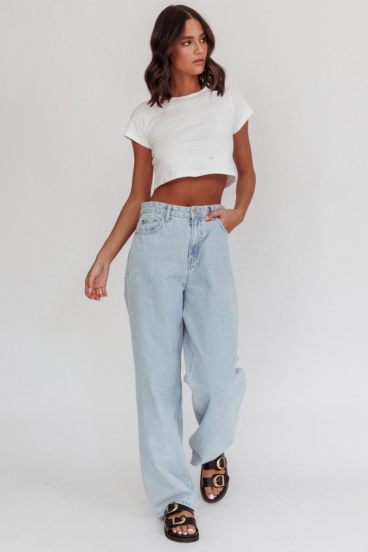 Olly Cropped Baby Tee White