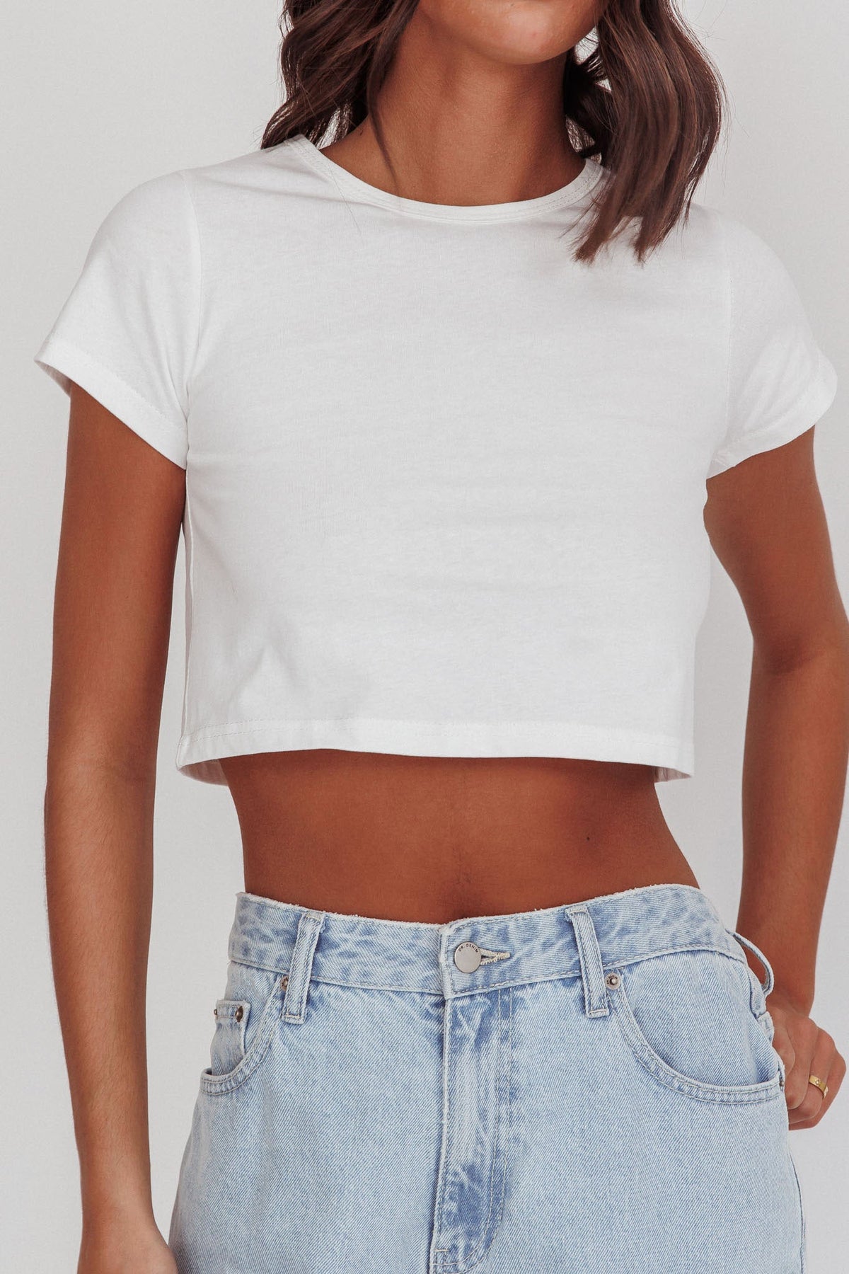 Olly Cropped Baby Tee White