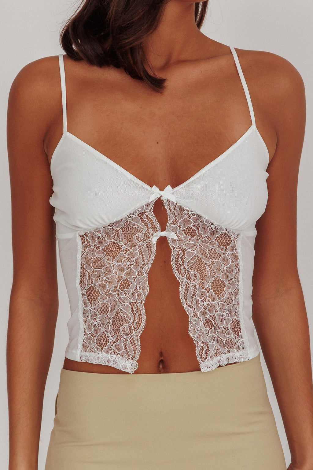 Erna Lace Babydoll Top White