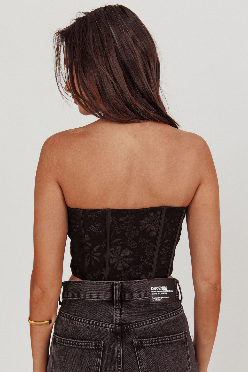 Ziah Hook & Eye Corset Top Black