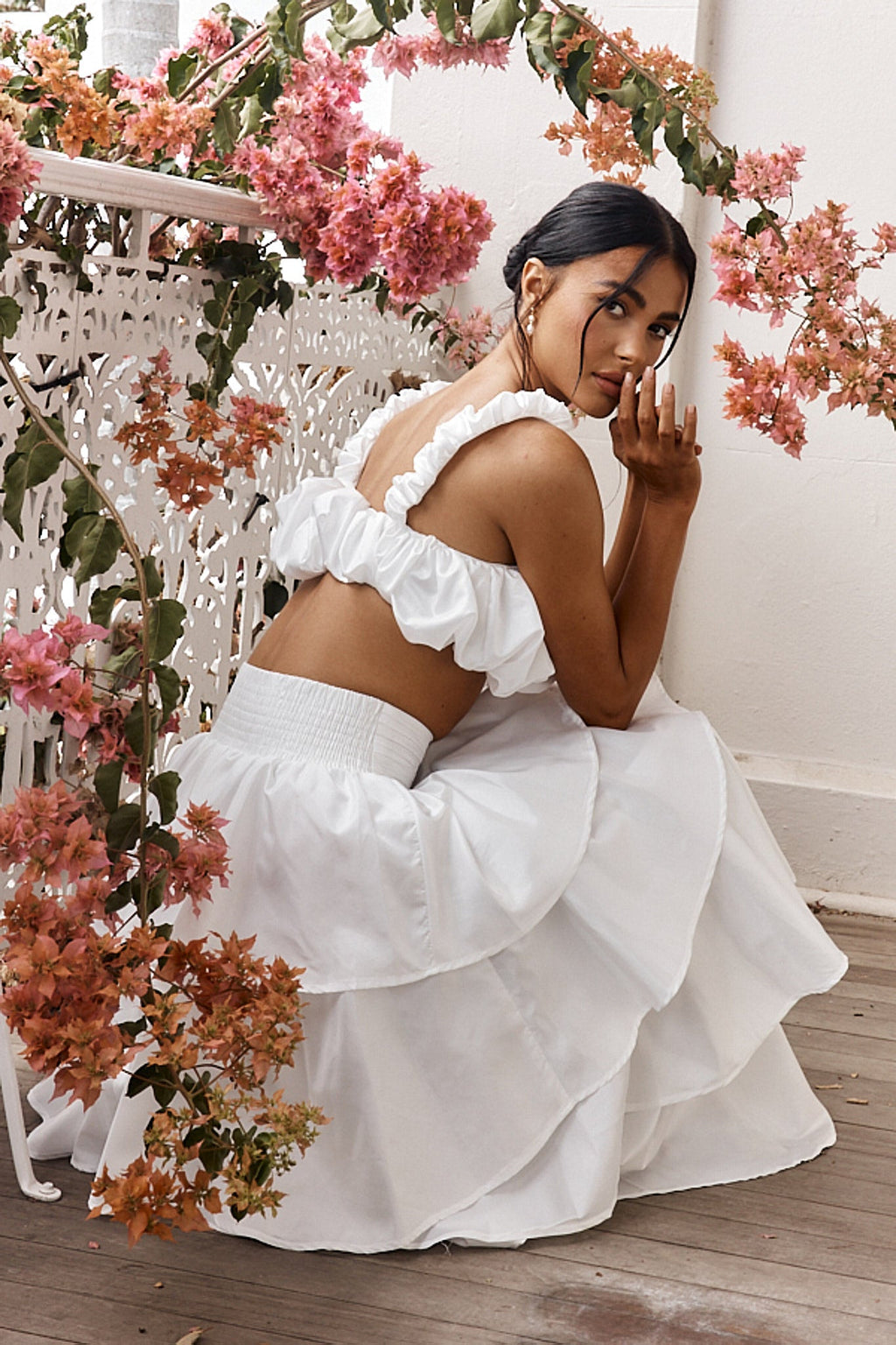 Sozo Bubble Crop Top Ivory