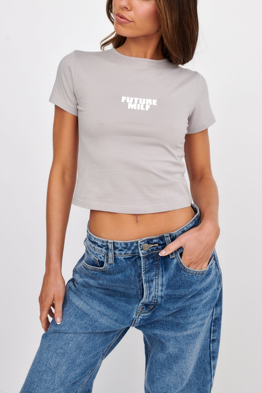 LIONESS Future Baby Tee Grey