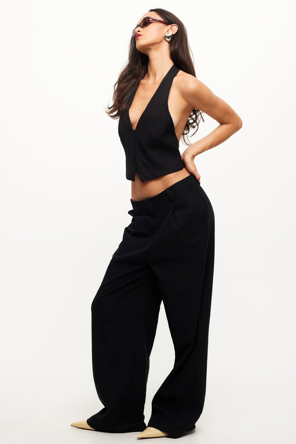 LIONESS Je Suis Halter Top Onyx