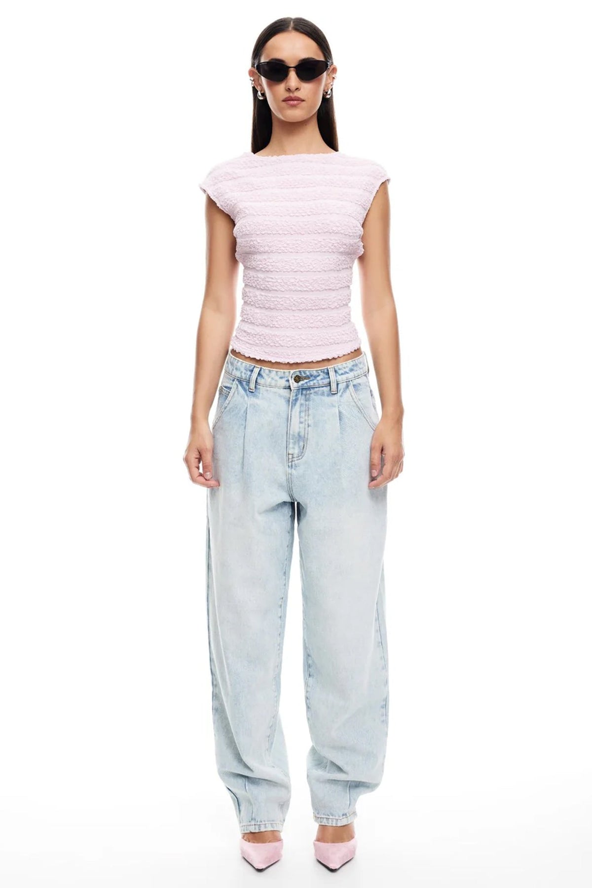 LIONESS Uno Tie Top Blush