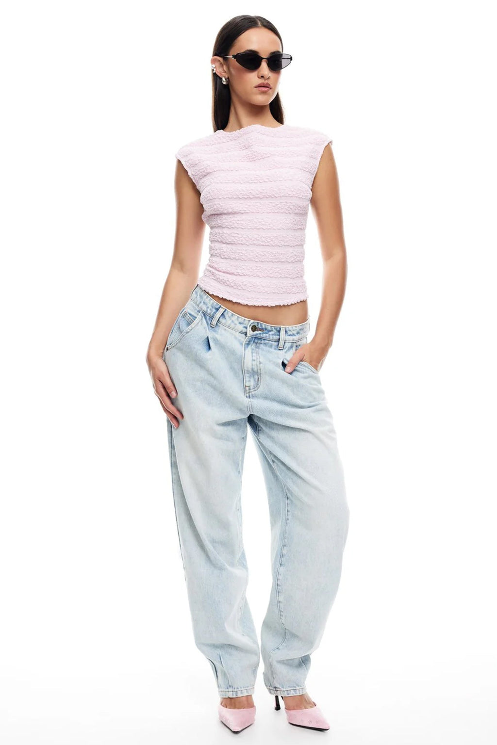 LIONESS Uno Tie Top Blush