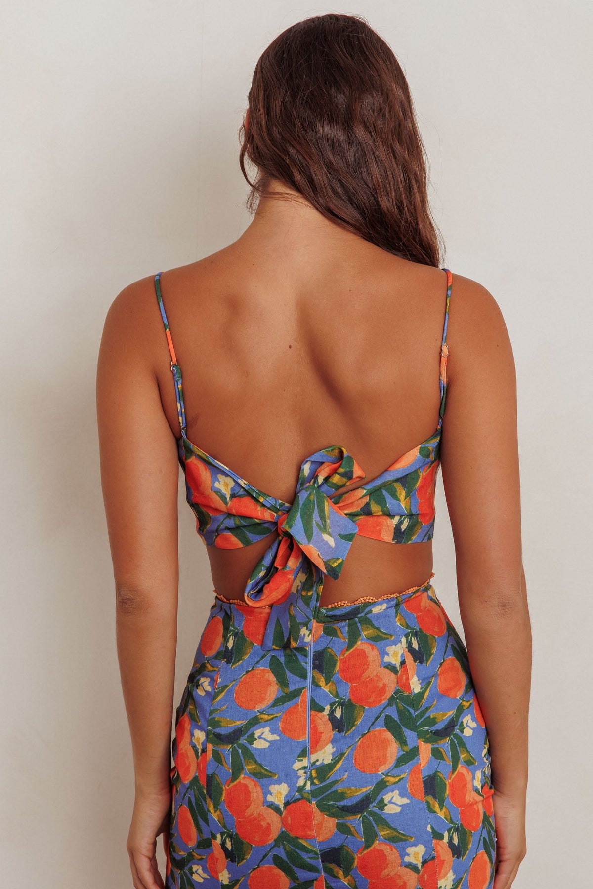 Chamberlain Scallop Trim Crop Top Citrus Orange