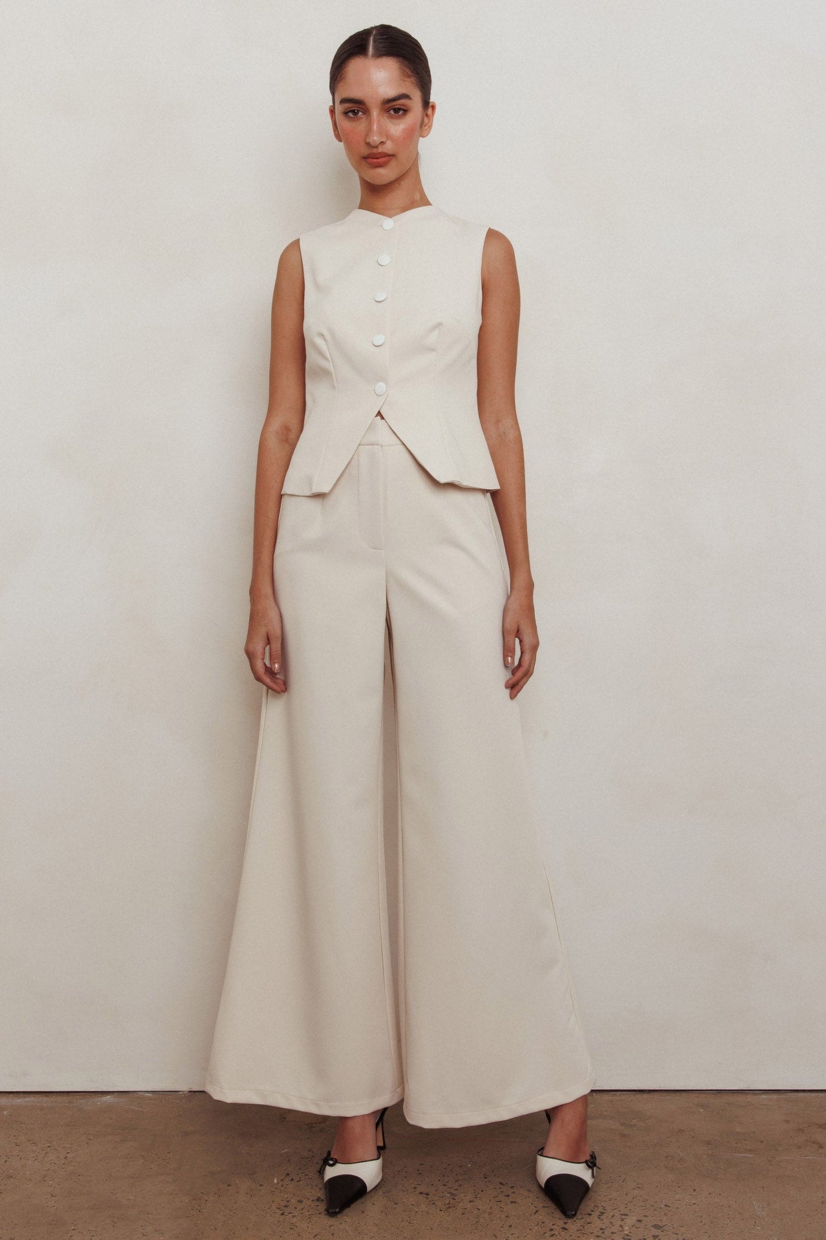 Consideration Sleeveless Vest Top Beige