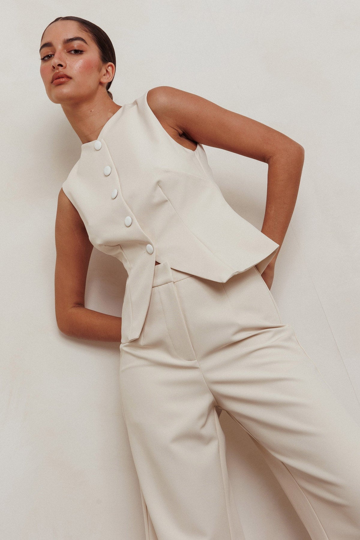 Consideration Sleeveless Vest Top Beige