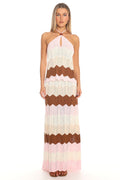Melt Into You Chevron Knit Maxi Skirt Cream